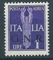 1944 RSI GNR VERONA POSTA AEREA 1 LIRA MNH ** - RSI264-3 - Poste Aérienne