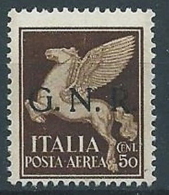 1944 RSI GNR VERONA POSTA AEREA 50 CENT MNH ** - RSI259-7 - Correo Aéreo