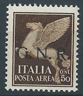 1944 RSI GNR VERONA POSTA AEREA 50 CENT MNH ** - RSI260-3 - Luftpost