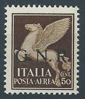 1944 RSI GNR VERONA POSTA AEREA 50 CENT MNH ** - RSI260-4 - Airmail