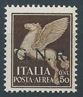 1944 RSI GNR VERONA POSTA AEREA 50 CENT MNH ** - RSI260-4 - Luftpost