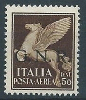 1944 RSI GNR VERONA POSTA AEREA 50 CENT MNH ** - RSI260-6 - Luchtpost