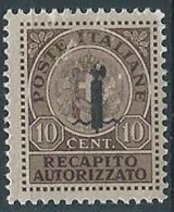 1944 RSI RECAPITO AUTORIZZATO SENZA GOMMA - RR13762 - Correo Urgente