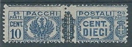 1945 LUOGOTENENZA PACCHI POSTALI 10 CENT MH * - RR4378 - Paketmarken