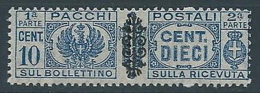 1945 LUOGOTENENZA PACCHI POSTALI 10 CENT MNH ** - RR13199-2 - Postal Parcels