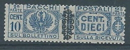 1945 LUOGOTENENZA PACCHI POSTALI 10 CENT MNH ** - RR4375-6 - Paketmarken