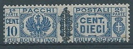 1945 LUOGOTENENZA PACCHI POSTALI 10 CENT MNH ** - RR4376-8 - Paketmarken