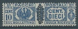 1945 LUOGOTENENZA PACCHI POSTALI 10 CENT MNH ** - RR4376-9 - Postal Parcels