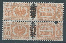 1945 LUOGOTENENZA PACCHI POSTALI COPPIA 50 CENT MNH ** RR2748 - Paketmarken