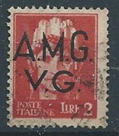 1945-47 TRIESTE AMG VG USATO IMPERIALE 2 LIRE - RR13222 - Afgestempeld