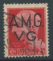 1945-47 TRIESTE AMG VG USATO IMPERIALE 20 CENT RUOTA - RR13222-2 - Oblitérés