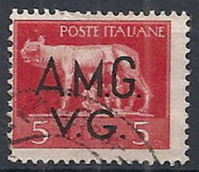 1945-47 TRIESTE AMG VG USATO IMPERIALE 5 LIRE - RR12207 - Oblitérés