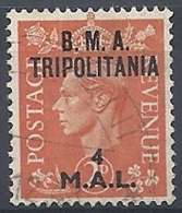 1948 OCCUPAZIONE BRITANNICA TRIPOLITANIA BMA USATO 4 MAL - RR11977 - Tripolitaine