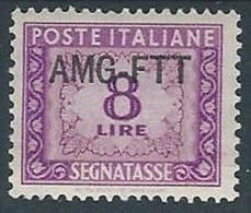 1949-54 TRIESTE A SEGNATASSE 8 LIRE MH * - RR13809 - Taxe