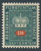 1950 LIECHTENSTEIN FRANCOBOLLI DI SERVIZIO 1,20 F MNH ** - LT030 - Oficial