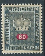 1950 LIECHTENSTEIN FRANCOBOLLI DI SERVIZIO 60 R MNH ** - LT030 - Dienstmarken