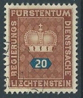 1950 LIECHTENSTEIN USATO FRANCOBOLLI DI SERVIZIO 20 R - LT031 - Oficial