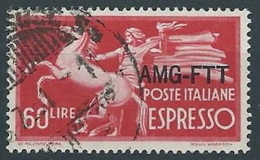 1950 TRIESTE A USATO ESPRESSO 60 LIRE - RR13054 - Posta Espresso