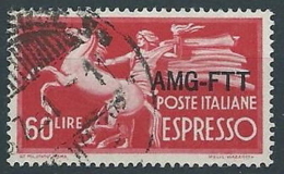 1950 TRIESTE A USATO ESPRESSO 60 LIRE - RR13054 - Poste Exprèsse