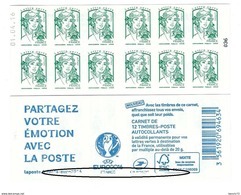 CARNET 12TP CIAPPA - TVP LV -  PARTAGEZ VOTRE EMOTION - EURO 2016 - 01 04 16 - BAS DE COUV. EFFACE - NEUF - NON PLIE - Libretti