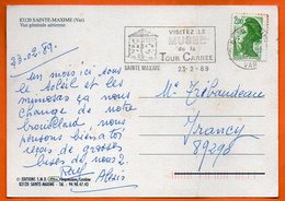 83 SAINTE MAXIME   MUSEE DE LA TOUR CARREE   ( Pliure )   1989 Carte Postale N° MM 182 - Mechanische Stempels (reclame)