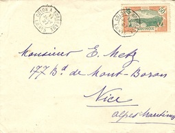 1927- Enveloppe Affr. 50 C Martinique Oblit. Cad Octogonal. COLON A BORDEAUX / L.D. N°3 - Covers & Documents