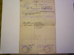 MAZAMET  (Tarn)  :  DOC Militaire Concernant Edouard BARTHES  1916    - Documents