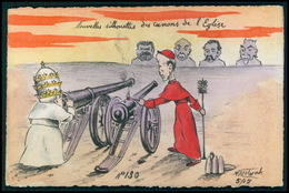 Art MOLYNK Anticlérical Pape Combés Briand Pelletan Clemenceau Caricature Satirique Politique France Carte Postale Cpa - Satirical