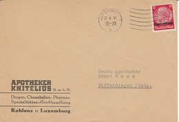 Luxembourg Vers Differdingen - Apotheker KNITELIUS - 1940-1944 Deutsche Besatzung