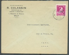 1Fr50 Léopold III -10 V Obl. Sc GILLY 1 Sur  Lettre (R. COLASSIN Lingerie Et Bonneterie) Vers Gand - 13221 - 1946 -10 %
