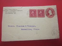 Boston To France-America-United States-Postal Stationery-Stamped Envelopes+Postage Stamps Postage Supplement ...- 1900 - ...-1900