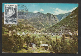 Andorre Poste Français Les Escaldes Carte Maximum 1958 Andorra French Post Maxicard - Maximum Cards