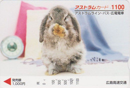 Carte JAPON - ANIMAL - LAPIN 1100 - RABBIT JAPAN Prepaid Card - Kaninchen Conejo Coniglio - FR 252 - Lapins