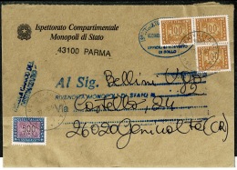 RB 1224 - 1997 Italy L800 Postage Due Cover Parma To Genivolta - Segnatasse