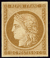 * No 1, Bistre-jaune, Nuance Soutenue, Jolie Pièce. - TB. - R - 1849-1850 Cérès
