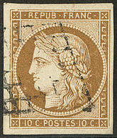 No 1a, Bistre-brun, Obl Grille, Jolie Pièce. - TB - 1849-1850 Cérès