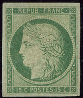 (*) No 2, Vert, Réparé, TB D'aspect - 1849-1850 Cérès