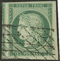 No 2c, Petit Bdf + Un Voisin, Obl Grille Sans Fin, Superbe. - R - 1849-1850 Ceres