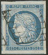 No 4, Bleu, Quatre Voisins, Obl Grille, Superbe - 1849-1850 Ceres