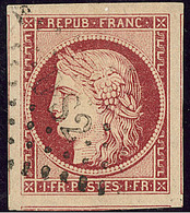 No 6, Carmin, Cinq Voisins, Obl Losange "DS 2", Superbe. - R - 1849-1850 Cérès