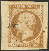 No 9, Bistre, Bdf + Deux Voisins, Obl Pc, Superbe. - R - 1852 Luis-Napoléon