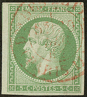 No 12, Vert, Obl Cad Rouge "Paris Don Des Lettres (Paris 11)", Jolie Pièce. - TB - 1853-1860 Napoleon III