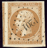 No 13Ib, Brun, Belle Nuance, Trois Voisins, Obl Pc 1201, Ex Choisi. - TB - 1853-1860 Napoléon III