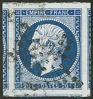 No 14Id, Bleu Très Foncé, Encadré De Tous Ses Voisins, Superbe - 1853-1860 Napoleon III