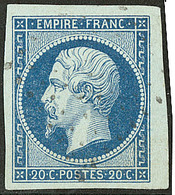 No 14Ih, Bleu Laiteux Sur Vert, Petit Bdf, Jolie Pièce. - TB - 1853-1860 Napoleon III