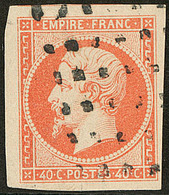 No 16b, Orange Vif, Un Voisin, Obl Gros Points. - TB - 1853-1860 Napoléon III