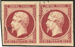 No 17A, Paire, Deux Voisins, Superbe - 1853-1860 Napoléon III.