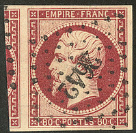 No 17Ab, Carmin Foncé, Un Voisin, Obl Pc 2642, Ex Choisi. - TB - 1853-1860 Napoleon III