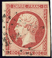 Vermillonné. No 17Ad, Obl Pc. - TB - 1853-1860 Napoleon III