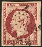 No 18a, Carmin Clair, Obl étoile, Jolie Pièce. - TB. - R - 1853-1860 Napoléon III